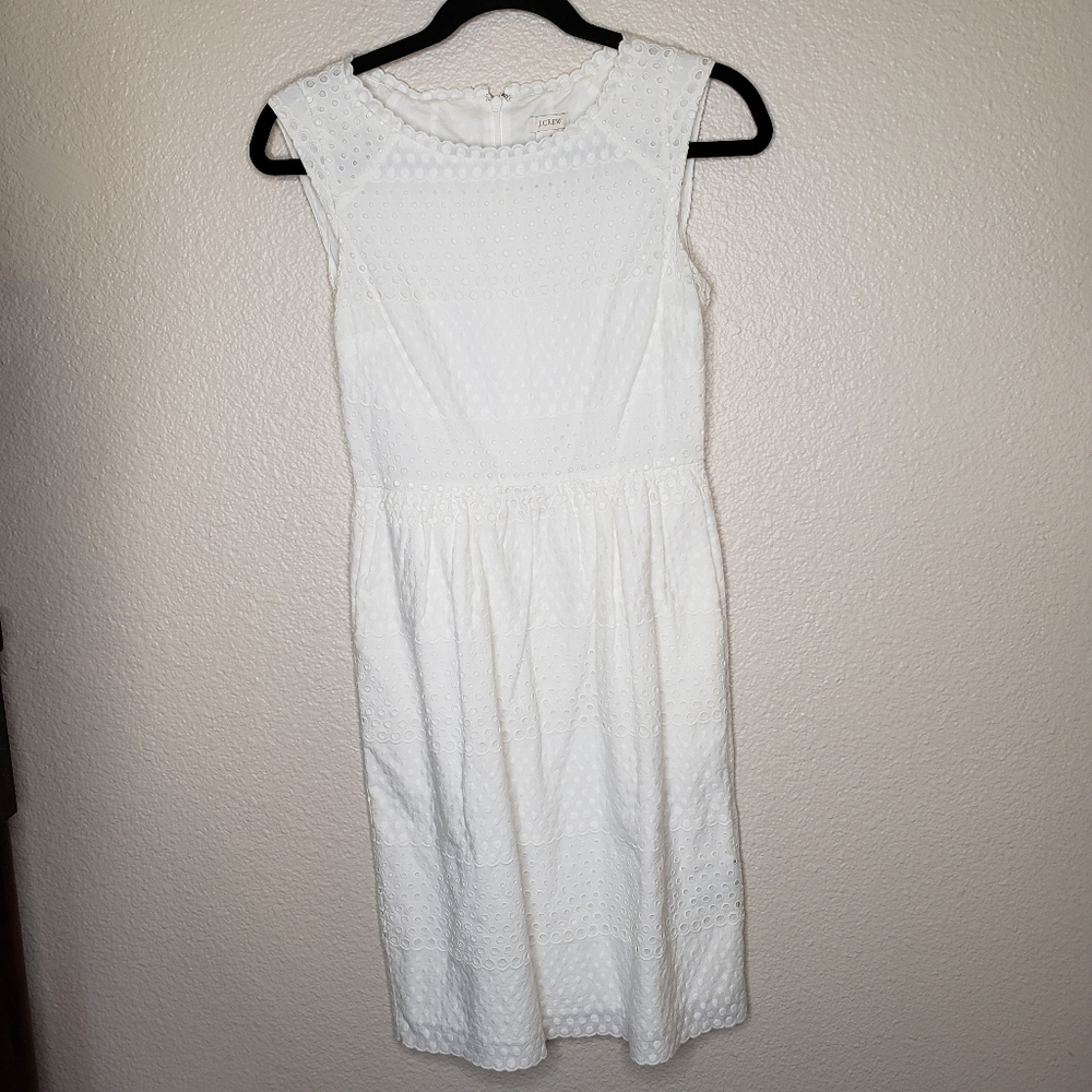 Jcrew white eyelet dress